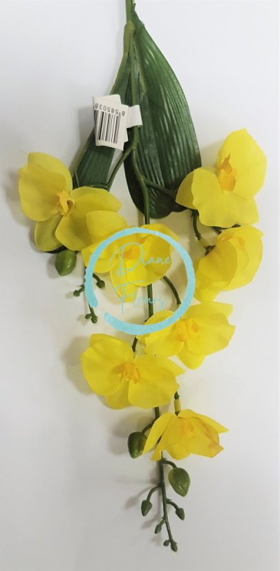 Orchidea vetva "7" žltá 60cm umelá