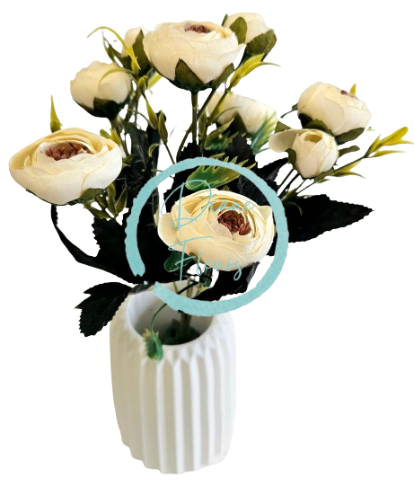 Ranunculus kytica x6 28cm krémová umelá