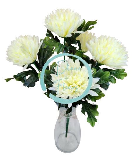 Crizanteme buchet x5 crem 50cm flori artificiale - Cel mai bun preț