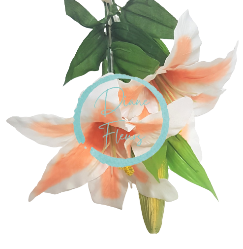 Ľalia "2" 75cm Oranžová & Biela umelá