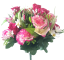 Ruža & Alstromeria & Karafiát x18 kytica vínová 50cm umelá