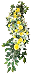 Pogrebni vijenac umjetne ruže, karanfili, clematis i dodaci 150cm x 50cm