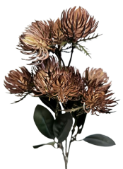 Dekorace přízdoba zeleň bodlák umělý 46cm tmavě hnědá