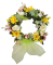Weidenkranz geschmückt mit Künstliche Rosen, Pfingstrosen, Ganseblümchen und Hortensien Ø 30cm