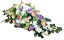 Nagy díszített betontál fenyőből  exclusive baszarozsa, rózsák, szarkalábok delphinium és kiegészítők 135cm x 50cm x 35cm AS1017-BPC