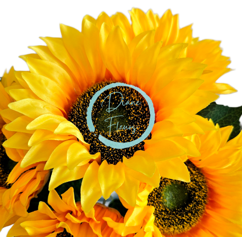 Buchet artificial de floarea-soarelui x5 41cm galben
