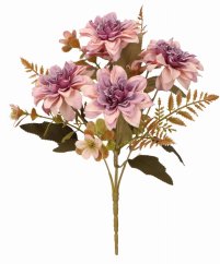 Umelá kytica dahlie a doplnky 30cm ružová, fialová