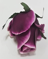 Růže poupě hlava květu O 8cm fialová umělá