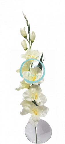 Gladiola kusová do vázy 78cm krémová umelá