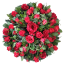 Coroană artificială de lux Decorată exclusiv cu trandafiri și accesorii 70cm