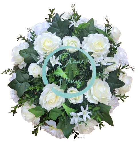 Artificial Pine Wreath Roses, Dahlias and Accessories Ø 45cm