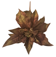 Božična zvezda Euphorbia Pulcherrima 80 cm rjavo zelena umetna