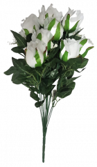 Ruže kytica biela "12" 45cm umelá