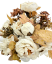Изкуствен букет от божури, хортензии и аксесоари 48 см кремав