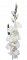 Gladiola kusová do vázy 78cm biela umelá