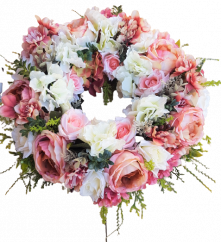 Luxusný Dekoračný prútený veniec exclusive ruže & doplnky Ø 30cm