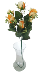 Künstliche Rosenstrauß x6 78cm Gelb, Orange