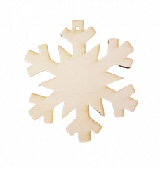 Vianočná dekorácia snehová vločka drevená 10cm