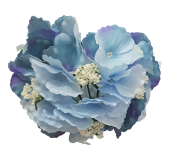 Künstliche Hortensie Kopf O 16cm Blau