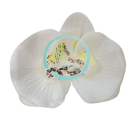 Cap de floare de orhidee 10cm x 8cm alb flori artificiale - pretul este pentru un pachet de 24 buc