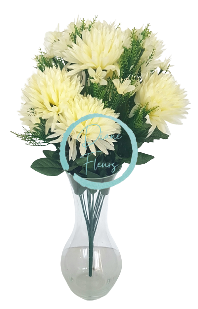 Künstliche Chrysantheme Strauß x9 45cm Creme :: {product_name}