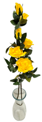 Růže kytice větev x6 88cm umělá žlutá