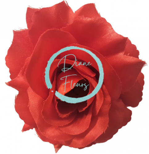 Główka kwiatowa róży O 10cm czerwona sztuczna