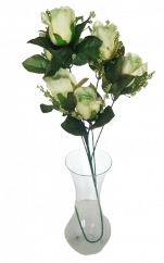 Ruža kytica vetva x6 78cm umelá sv. zelená