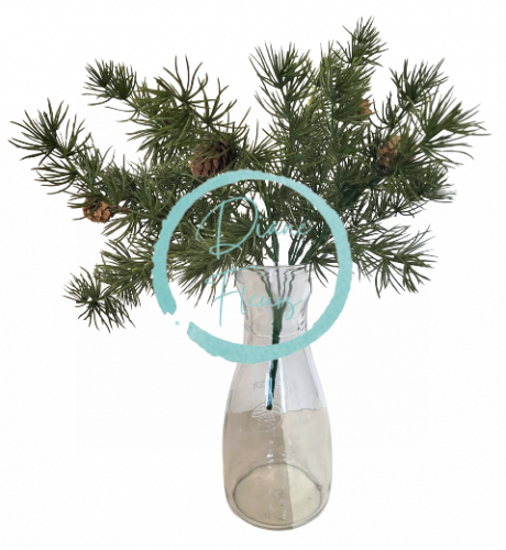 Artificial twig pine cones x5 35cm Green - beautiful design