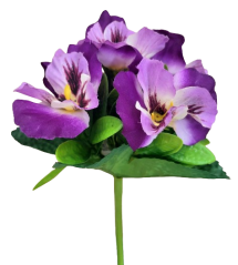 Buchet de panselute 22cm violet flori artificiale