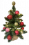 Umělý vánoční stromeček ozdobený Vánočními koulemi a světýlky 42cm