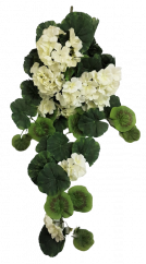 Künstliche Geranien (Pelargonien) Bush "8" Weiß 27,6 inches (70cm)