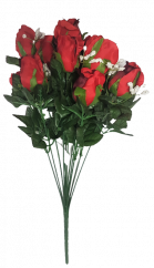 Rózsacsokor piros "12" 45cm művirág