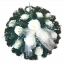 Smútočný veniec kruh s umelými ružami a doplnkami Ø 55cm krémový