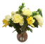 Peonia Pivonka & Alstroméria kytica krémová & žltá 38cm umelá