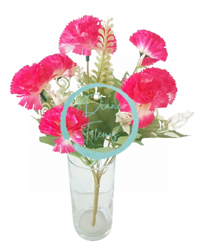 Buchet de garoafe x7 28cm flori artificiale ciclamen