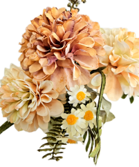 Artificial Dahlias Bouquet x5 30cm Light Brown