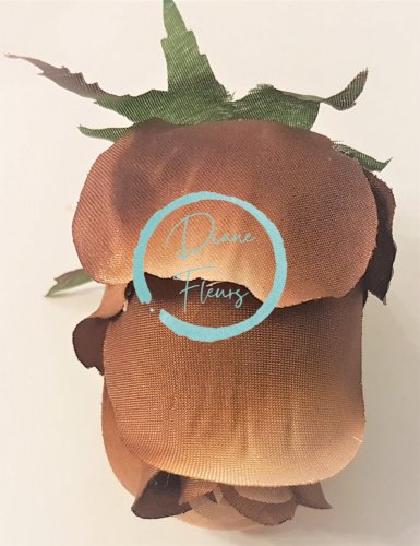 Artificial Rose Bud Head O 3,1 inches (8cm) Brown