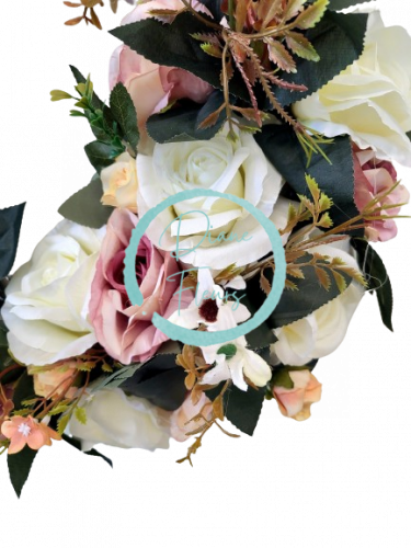 Wicker wreath decorated with Roses and Accessories Ø 35cm