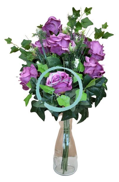 Buchet de trandafiri si accesorii Exclusive 70cm flori artificiale