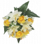Buchet Trandafiri & Crini "13" gelben & alb 12,6 inches (32cm) flori artificiale