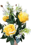 Růže kytice x12 47cm žlutá umělá