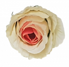 Rózsaszirom virágfej O 5 cm krém és rózsaszín művirág