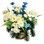 Trauergesteck aus Künstliche Wiesenblumen und Zubehör Ø 36cm x 34cm