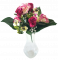 Karafiát, Růže a Alstromerie kytice x13 35cm vínová umělá