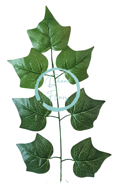 Dekorációs levél növényen x7 60cm zöld művirág