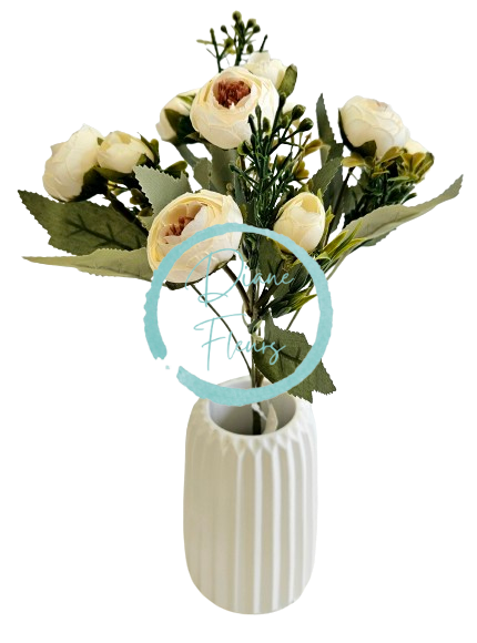 Ranunculus kytica x5 28cm krémová umelá