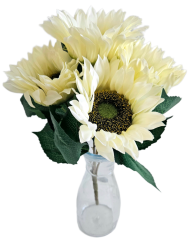 Buket umjetnih suncokreta x5 41cm kremasta
