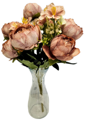 Exclusive Künstliche Pfingstrosen Strauß 50cm Braun