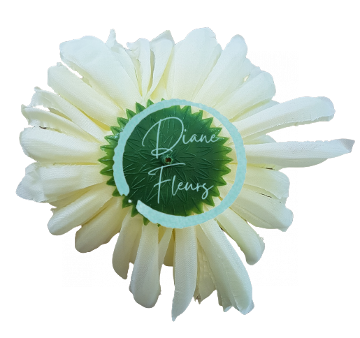 Krizantém virágfej Ø 16cm krém művirág